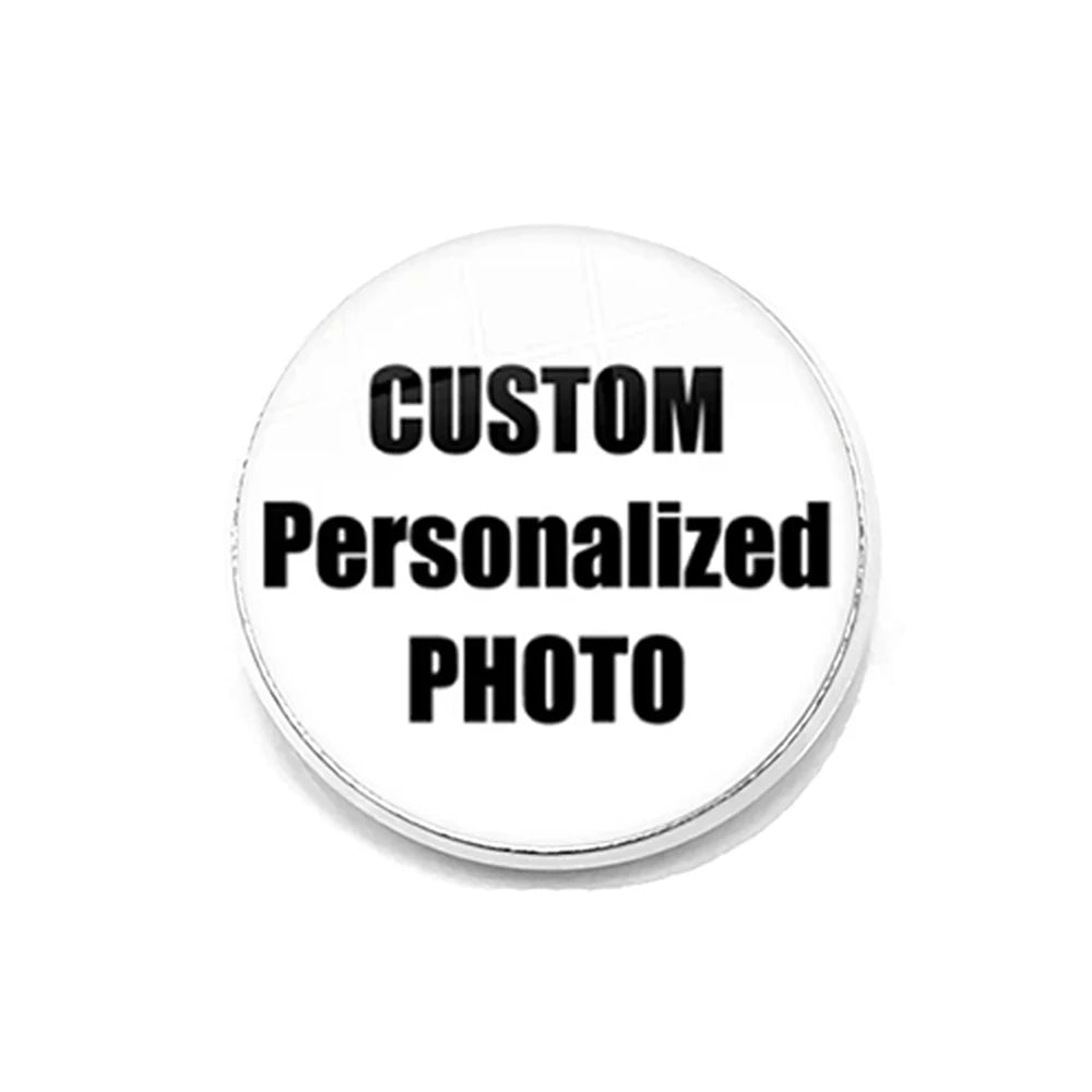 Custom Glass Photo Brooch – Personalized Round Pin with Your Baby Photo, Image, or Design – Handmade Gift