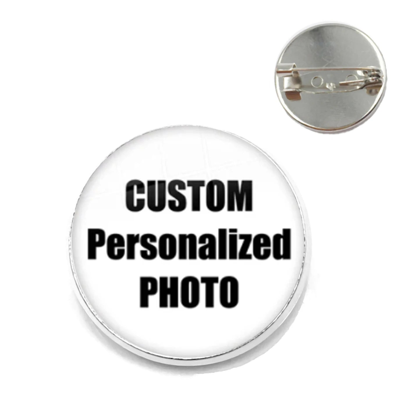 Custom Glass Photo Brooch – Personalized Round Pin with Your Baby Photo, Image, or Design – Handmade Gift