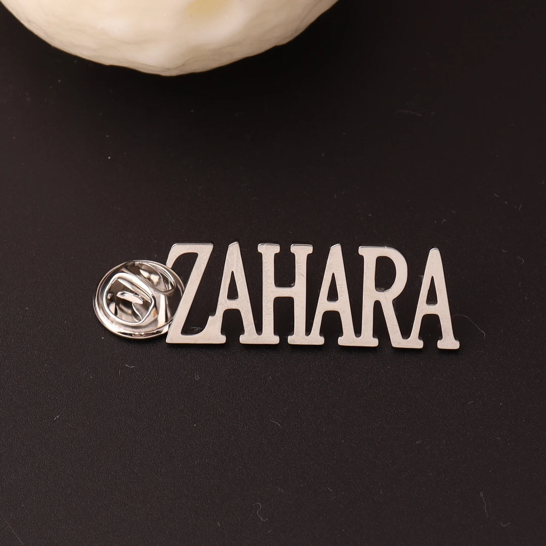 Personalized Nameplate Brooch – Custom Unisex Jacket Badge with Name – Stylish & Unique Gift for All