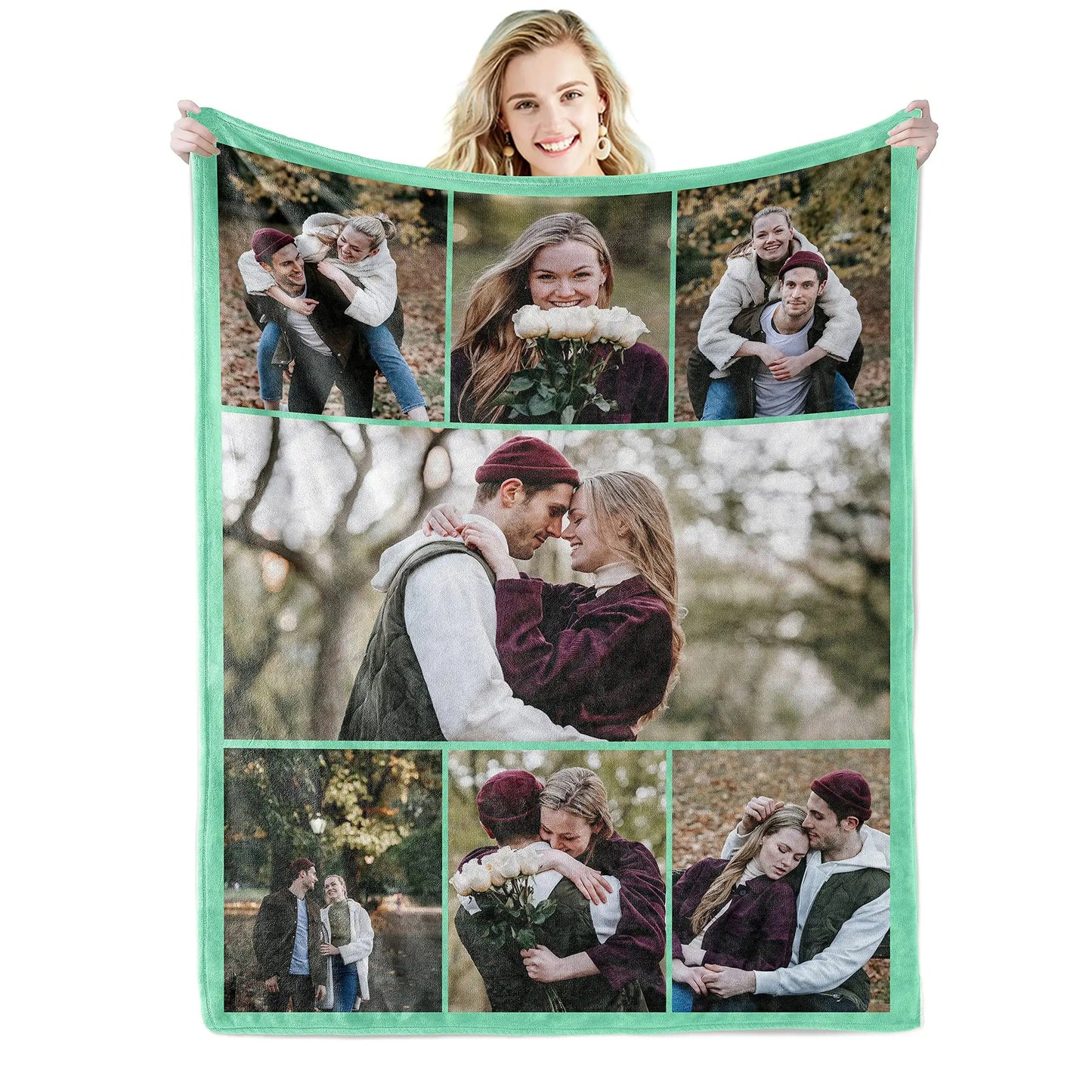 Custom Photo Collage Blanket – Personalized Throw with Pictures & Text – Perfect Gift for Christmas, Birthdays & More