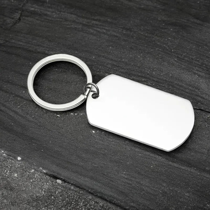 Custom Stainless Steel Keychain – Personalized Logo, Name, or Photo Pendant – Perfect Gift for Men & Women