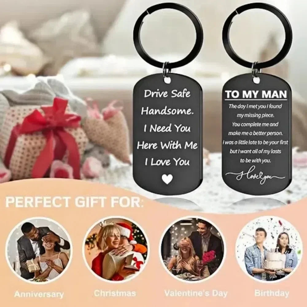 Custom Stainless Steel Keychain – Personalized Logo, Name, or Photo Pendant – Perfect Gift for Men & Women